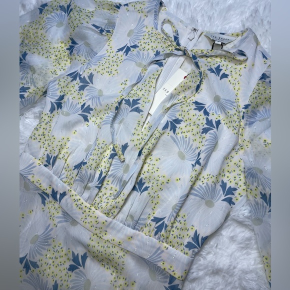 Ted Baker Suziiee floral-print woven mini dress With Asymmetric Ruffles Size 0 - Picture 13 of 16